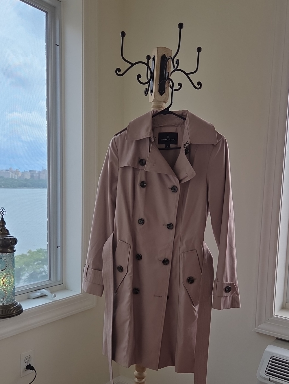 London Fog Mauve Double-Breasted Trench Coat NWOT
